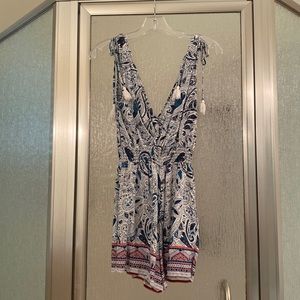 bebop Multicolor Deep V Romper (Never Used)